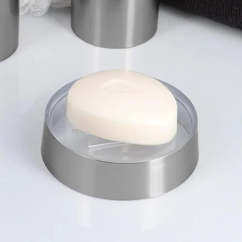Vista 4 de Bandeja dispensadora de taza de jabón de aluminio cepillado NOUMEA