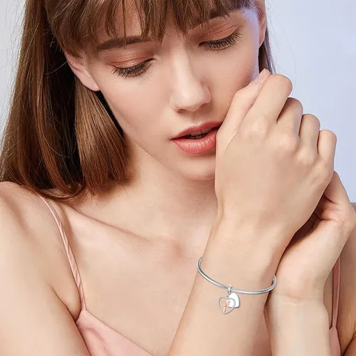 Vista 115 de PROESS Dije para padre, madre e hija, pulsera de plata de ley para pulseras, regalos de cumpleaños, día de San Valentín, para hija, madre, amante