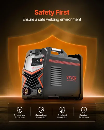 Vista 4 de VEVOR Soldador MMA, 205A 2 en 1 Soldador de varilla MMA Lift TIG, Soldador inversor IGBT de doble voltaje 110/220 V con pantalla digital, Fuerza