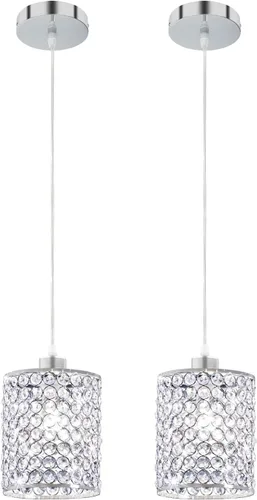 Vista 15 de TISLYCO - Lámpara de araña de cristal con enchufe y cable largo de 13.12 pies y interruptor de encendido/apagado, lámparas colgantes con enchufe