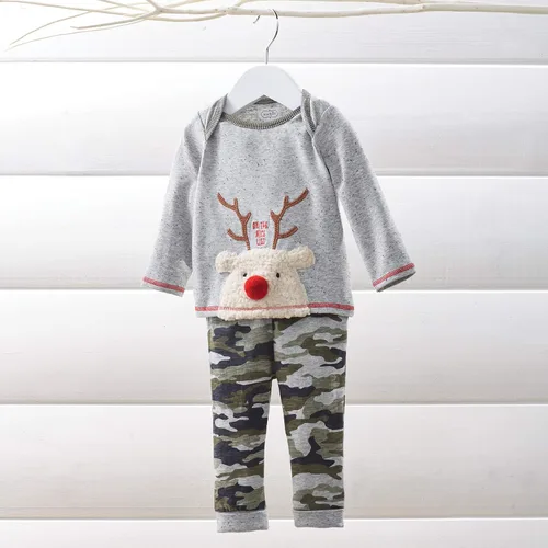 Vista 2 de Mud Pie Juego de 2 piezas de camuflaje de reno para bebés