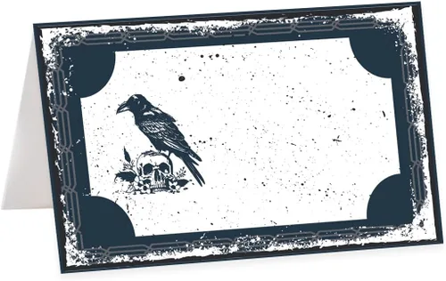 Vista 10 de Andaz Press Tarjetas de lugar con nombre de Halloween para colocar la mesa, etiquetas de alimentos en blanco para tarjetas de bufé de fiesta
