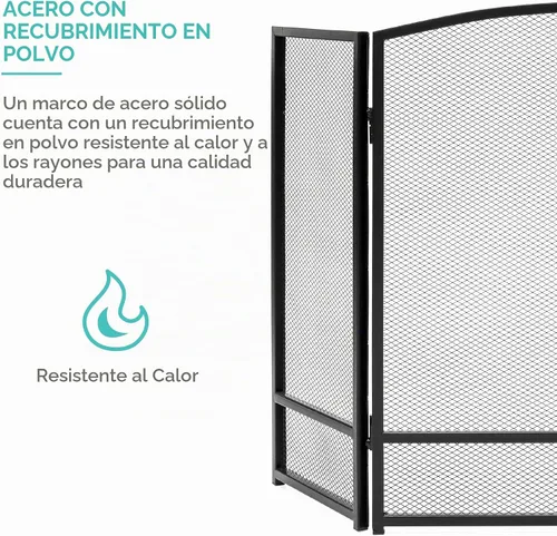 Vista 5 de Best Choice Products Pantalla de chimenea de malla de acero simple de 47.5 x 27.25 pulgadas, 3 paneles, rejilla de protección contra chispas contra