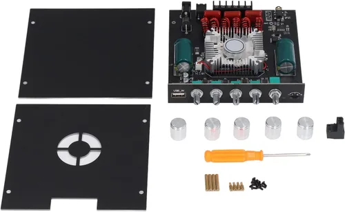 Vista 3 de Zk Ht21 - Tablero amplificador Bluetooth, 2.1 canales, subwoofer, estéreo, mini módulo amplificador de potencia de audio con chip HiFi Tda7498e