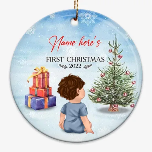 Vista 9 de Adorno personalizado para el árbol de Navidad para la primera Navidad, regalo para el nuevo padre de la madre de la protuberancia, adorno