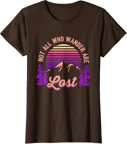 Vista 18 de Not All Who Wander Are Lost Vintage Mountains - Camiseta de senderismo, Negro, S