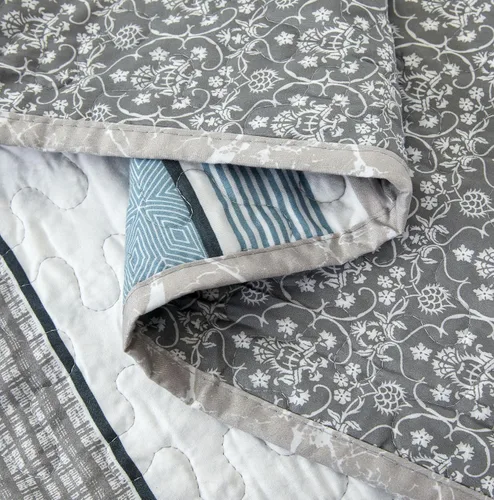 Vista 6 de GrandLinen - Juego de funda de edredón con estampado fino