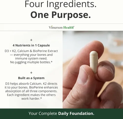 Vista 5 de Suplemento de vitamina D3 K2 – Apoyo todo en 1 para la salud inmunológica, ósea y cardíaca con vitamina D + vitamina K (como MK7) – Suplemento
