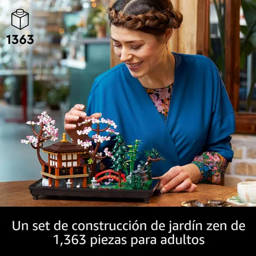 Vista 2 de LEGO Icons Tranquil Garden Building Set – Kit detallado de jardín zen japonés para adultos, mayores de 18 años – Regalo para cumpleaños – Juego