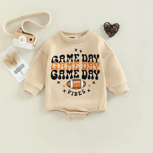 Vista 94 de MERSARIPHY Sudadera de fútbol para bebé, traje de manga larga con letras divertidas, ropa de otoño e invierno