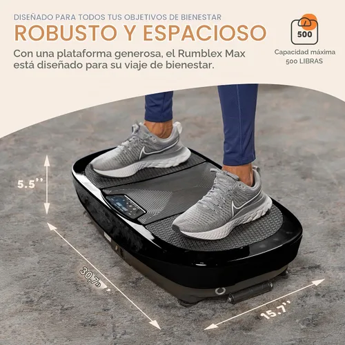 Vista 4 de Lifepro Rumblex 4D Vibration Plate Exercise Machine with 7 Training Modes Negro