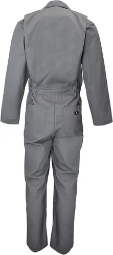 Vista 3 de Natural Uniforms Overol de sarga de manga larga con cremallera para hombre, resistente a las manchas y a las arrugas