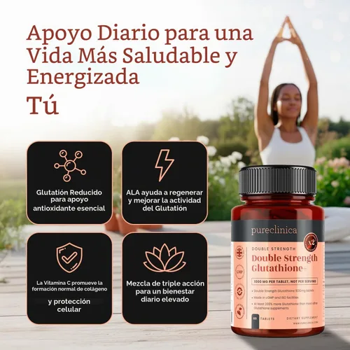 Vista 6 de Glutatión 1000 mg x 360 tabletas (6 botellas de 60) - con 500 mg de glutatión, 300 mg de ALA y 200 mg de VIT C por tableta