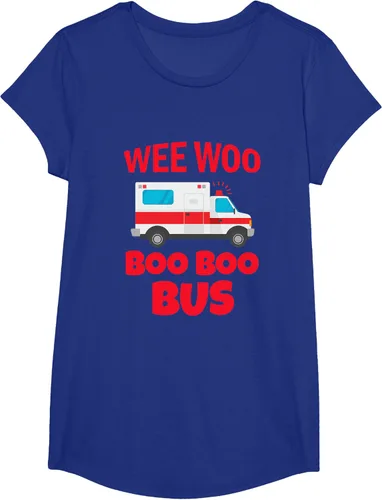 Vista 19 de Wee Woo Boo Boo Bus First Responder - Camiseta divertida de ambulancia, Negro, S