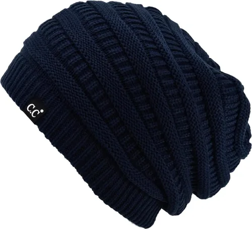 Vista 36 de C.C Winter Oversized Beanie Hat with Fuzzy Lining – Thick Knit Thermal Beanie for Cold Weather, Soft Warm Fleece Lined Cap