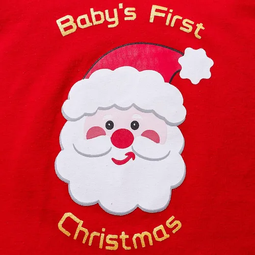 Vista 4 de LitBear Mameluco de Navidad para bebé recién nacido, conjunto de ropa de 3-18 meses