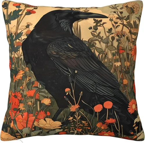 Vista 22 de Fundas de almohada William Morris diseño Strawberry Thief, fundas de almohada decorativas suaves para exteriores, fundas de almohada para decoración