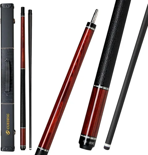 Vista 17 de Palo de Billar de Fibra de Carbono 10.5mm/11.8mm/12.5mm, Palo de Piscina de Baja Deflexión con Empuñadura de Madera Rara, Palo de Billar Profesional