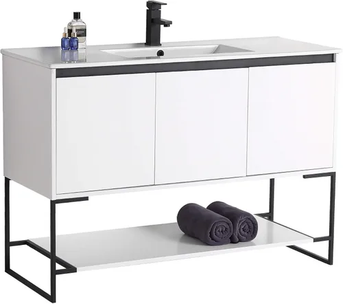 Vista 27 de Mueble de baño URBANIA VANITY con 2 puertas, estante y lavabo