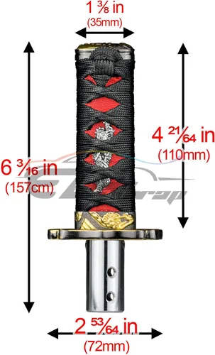 Vista 4 de EZAUTOWRAP Espada Samurai 5.9 pulgadas., 10cm, Negro Rojo