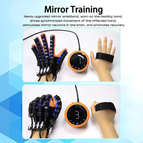 Vista 6 de Guantes de robot de rehabilitación, dispositivo de recuperación de mano de golpe, equipo de terapia de accidente cerebrovascular para adultos, 5
