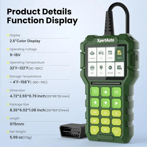 Vista 5 de C303 OBD2 Escáner de datos en vivo profesional para mecánicos, herramienta universal de diagnóstico OBDII para borrar códigos de falla, luz