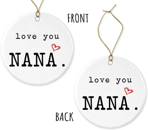 Vista 3 de OystersPearl Love You Nana – Recuerdo de nana – Regalo de nana – Regalo de nana – Regalo del día de las nanas – Feliz Navidad – Adorno de árbol