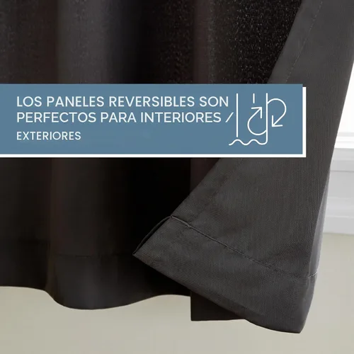 Vista 6 de TOWN & COUNTRY BASICS Cabana Cortinas Sólidas de Peso Pesado para Interiores y Exteriores, Opacidad de Filtrado de Luz con Parte Superior de Ojales
