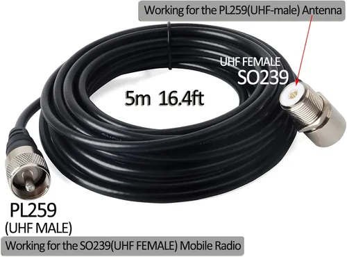 Vista 4 de HYS Soporte de montaje de antena de poste en forma de L SO239-PL259 RG58