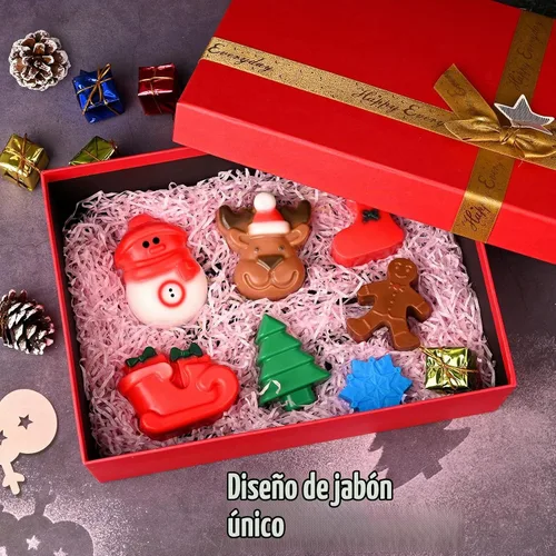 Vista 4 de HUAKENER Paquete de 3 moldes de jabón de Navidad, molde de silicona de Navidad de gran tamaño para jabón hecho a mano, mini pasteles, chocolate
