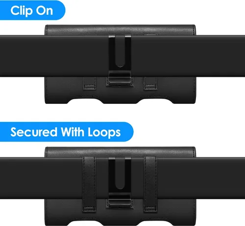 Vista 7 de Mopaclle Funda tipo pistolera para teléfono para iPhone 13 Mini, 12 Mini, 11 Mini, iPhone SE, iPhone 8 7 6 6s, Funda con clip para cinturón Galaxy