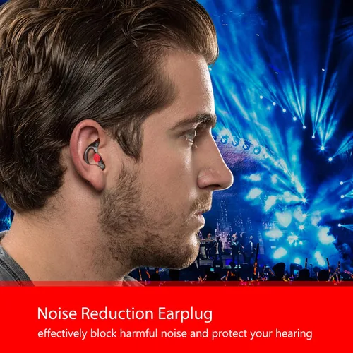 Vista 2 de Zeadio Auricular de triple brida, cómodo tapón de silicona para oído – grande, par de 4, negro