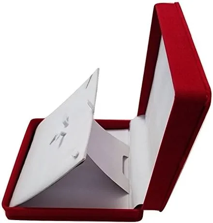 Vista 7 de JM Future Caja de regalo de terciopelo para joyería, collar, pendientepulsera, XL, rojo