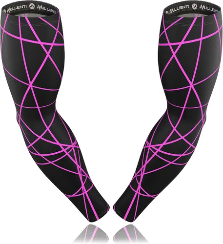 Vista 15 de Millenti Manga de compresión de brazo de enfriamiento – Mangas de recuperación deportiva de protección solar, se enfría cuando está mojado, unisex