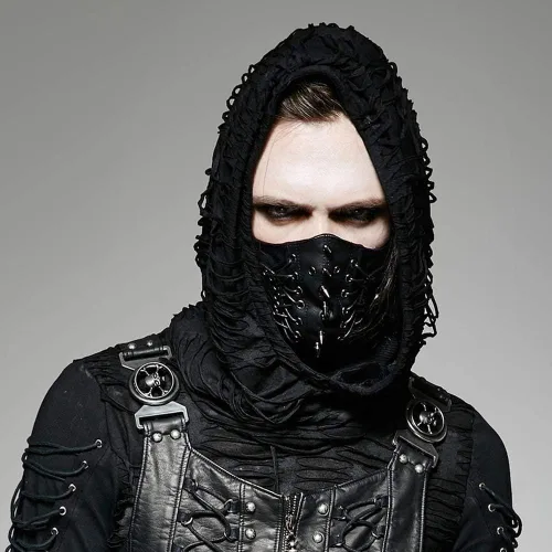 Vista 2 de PUNK RAVE - Máscara punk para hombre, diseño de hip hop, estilo fresco, para Halloween, para fiestas