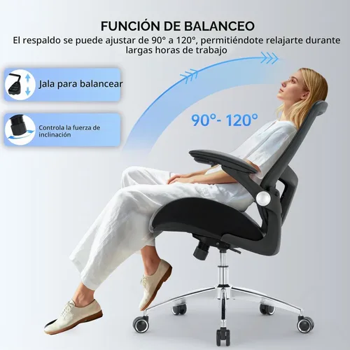 Vista 5 de Silla de oficina grande y alta de 400 libras, silla de escritorio ergonómica con cojín ancho de espuma de modelado 3D, silla de computadora