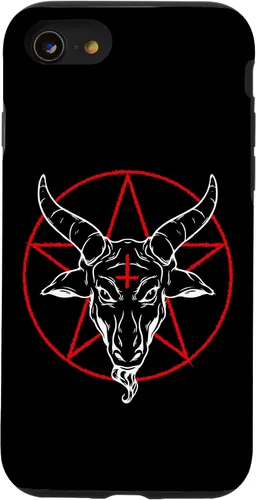 Vista 18 de iPhone 12/12 Pro Baphomet cabra - Estuche Satánico Pentagrama
