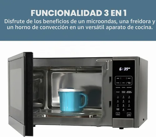 Vista 4 de West Bend Horno de convección de microondas 3 en 1 con freidora de aire de 1000 vatios con 10 niveles de potencia y 12 ajustes preestablecidos