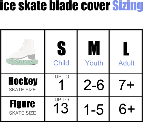 Vista 2 de Qchengsan Fundas para patines de hielo, protectores de patinaje sobre hielo, protectores de patinaje para patines de hockey, patines artísticos