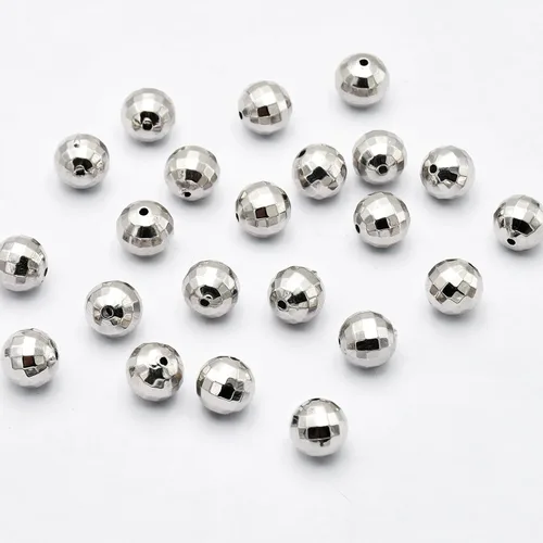 Vista 6 de 120 cuentas de bola de discoteca para hacer joyas, mini bolas de discoteca, cuentas redondas reflectantes, cuentas brillantes para pulseras