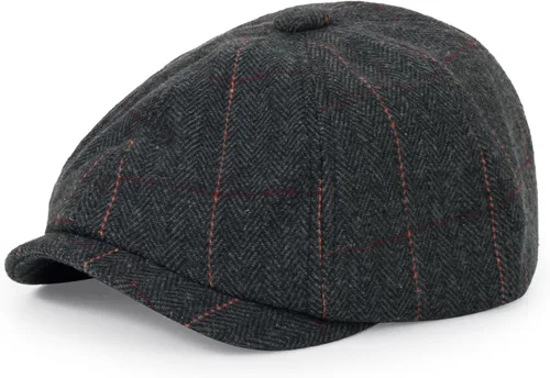 Vista 12 de Gorro de periódico de 3 piezas para hombres y mujeres, elástico de 8 paneles