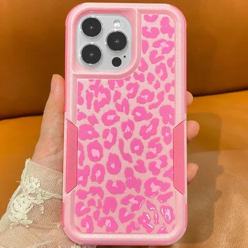Vista 11 de Funda para iPhone 11 con Estampado de Leopardo Guepardo Rosa, Resistente de Servicio Pesado Robusto Protección Completa del Cuerpo Resistente a