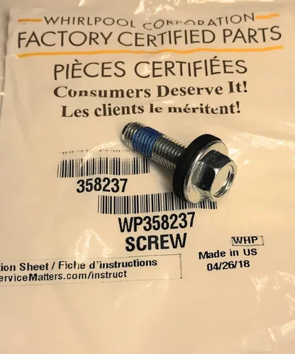 Vista 2 de Whirlpool WP358237 Perno de agitador OEM genuino para lavadoras