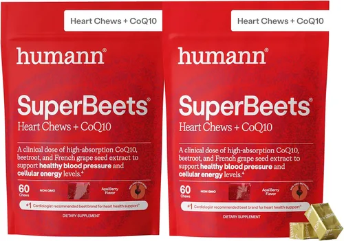 Vista 11 de humanN SuperBeets Heart Chews Advanced - 100mg de CoQ10 Plus Extracto de Remolacha y Extracto de Semilla de Uva, 60