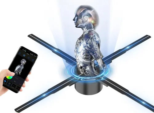 Vista 14 de Ventilador de Holograma 3D, Proyector de Ventilador de Holograma de 4.72 Pulgadas con WiFi - Adecuado para Eventos, Fiestas, Festivales y Decoración