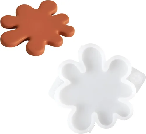 Vista 7 de BOOWAN NICOLE Soporte de vela de cemento irregular molde de silicona, molde de posavasos de hormigón Bandeja de vela de yeso Decoraciones