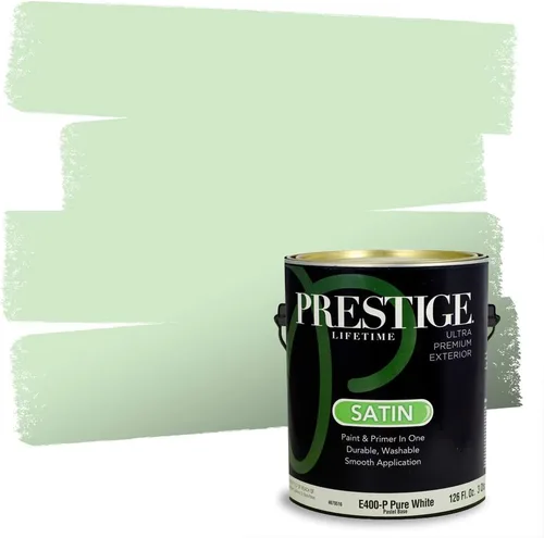 Vista 91 de PRESTIGE Pintura exterior e imprimación en uno, aloe, plano, 1 galón