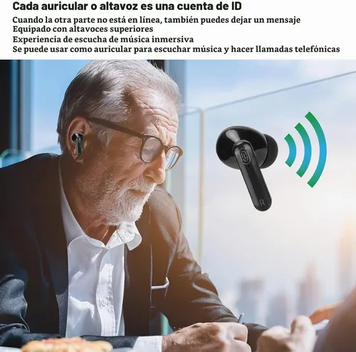 Vista 5 de Bewinner Y113 - Audífonos traductores de idiomas, dispositivo traductor de 144 idiomas, dispositivo traductor de reducción de ruido Bluetooth