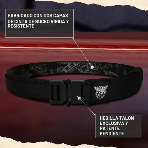 Vista 4 de We The People Holsters - Cinturón táctico para pistola con hebilla de talón - Cinturón táctico para transporte oculto