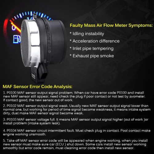 Vista 133 de Medidor de sensor de flujo de aire masivo MAF compatible con Ford con E-150 4.6L, 5.4L 2004-2014, para Ford E-150 Club Wagon 5.4L Reemplazo